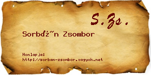 Sorbán Zsombor névjegykártya